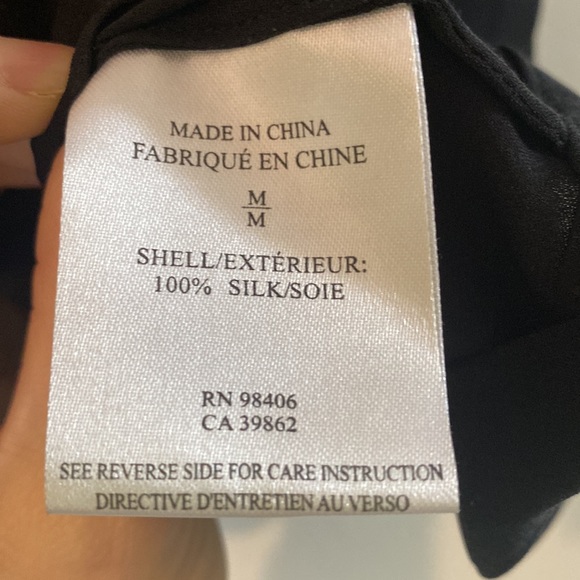 Theory SILK Black Gemia Double Georgette Blouse M - Picture 5 of 6